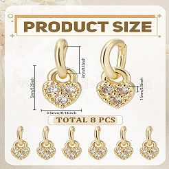 8Pcs Brass Micro Pave Cubic Zirconia Charms&nbsp;ZIRC-LP0001-37