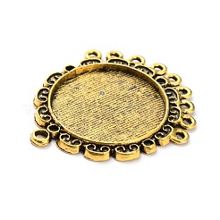 Tibetan Style Alloy Cabochon Connector Settings&nbsp;PALLOY-P224-13AG