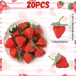 20Pcs Resin Simulated Strawberry&nbsp;AJEW-SP0003-29