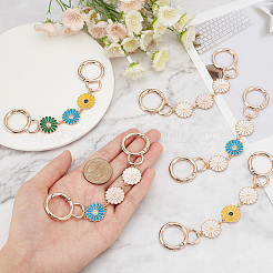 5Pcs 5 Colors Sunflower Alloy Enamel Link Purse Strap Extenders&nbsp;FIND-WR0009-35