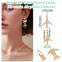 10Pcs Rack Plating Brass Micro Pave Cubic Zirconia Charms&nbsp;KK-BBC0012-90