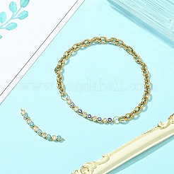 2Pcs 2 Colors Brass Pave Clear Cubic Zirconia Enamel Evil Eye Connector Charms&nbsp;KK-CJ0014-18