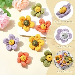 10Pcs 5 Colors Sunflower Cotton Pins&nbsp;JEWB-CJ0001-71