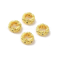Golden Brass with Cubic Zirconia European Beads&nbsp;KK-B088-01A-03G