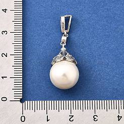 Shell Pearl Round Pendants&nbsp;STER-L067-02P