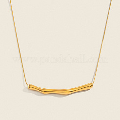 304 Stainless Steel Twisted Curved Bar Pendant Necklaces for Women&nbsp;SJ7114-1
