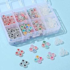 6 Style Luminous Acrylic & Transparent Plastic Beads&nbsp;MACR-FS0001-24