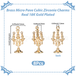 8Pcs Brass Micro Pave Cubic Zirconia Pendants&nbsp;KK-SC0007-85
