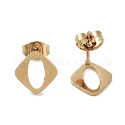 PVD Vacuum Plating 304 Stainless Steel Stud Earrings for Women&nbsp;EJEW-A048-22G