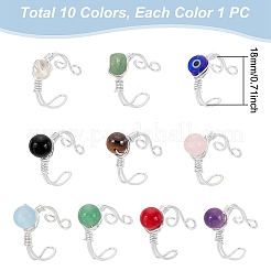 Natural & Synthetic Gemstone and Lampwork Finger Rings&nbsp;RJEW-UN00047
