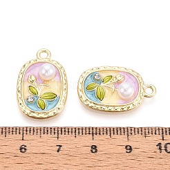 Rack Plating Alloy Rhinestone Enamel Pendants&nbsp;ENAM-N065-10KCG