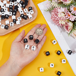 80Pcs 20 Styles Cube with Number Silicone Beads&nbsp;SIL-PA0001-22
