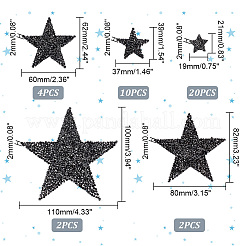 38Pcs 5 Style Star Hotfix Resin Rhinestone&nbsp;PATC-PH0001-06