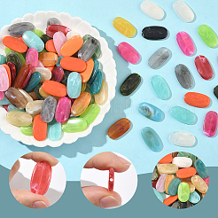 100Pcs Oval Imitation Gemstone Acrylic Beads&nbsp;OACR-SP0001-65