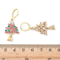 Christmas Alloy Rhinestone Hoop Earrings&nbsp;EJEW-F399-02G