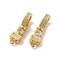 Brass Micro Pave Clear Cubic Zirconia Fold Over Clasps&nbsp;KK-G419-31G