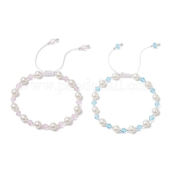 2Pcs 2 Colors ABS Plastic Imitation Pearl Round Beads Bracelets for Women&nbsp;BJEW-JB11632