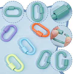 6Pcs 6 Styles Baking Paint Alloy Screw Locking Carabiners&nbsp;FIND-DR0002-08B