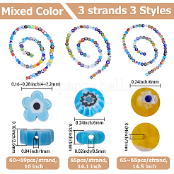 3 Strands 3 Styles Handmade Millefiori Glass Beads Strands&nbsp;LK-PA0001-04A