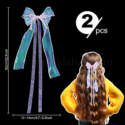Nylon Organza Ribbon & Plastic Imitation Pearl Beaded Bowknot Bag Ornament&nbsp;HJEW-PH02020