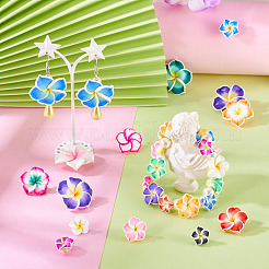 50Pcs 5 Styles Handmade Polymer Clay 3D Flower Plumeria Beads&nbsp;CLAY-TA0001-68