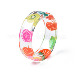 Transparent Resin Fruit Finger Ring for Women&nbsp;RJEW-T022-024