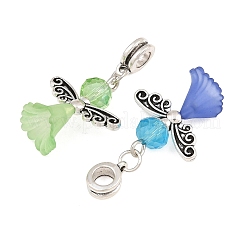 Lovely Wedding Dress Angel Alloy European Dangle  Large Hole Pendants&nbsp;PALLOY-JF00003
