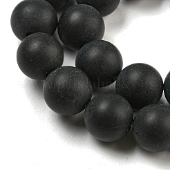 Dyed & Heated Natural Black Agate Beads Strands&nbsp;G-P088-14-10mm