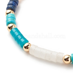 Natural & Synthetic Mixed Gemstone Disc Beaded Bracelet&nbsp;BJEW-JB08530