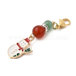 Christmas Tree/Bell/Snowman/Candy Cane Alloy Enamel Pendant Decorations&nbsp;HJEW-TA00192