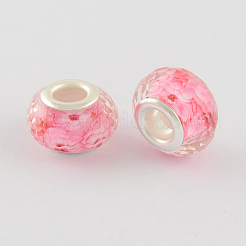 Large Hole Printed Resin European Beads&nbsp;X-OPDL-R114-03A