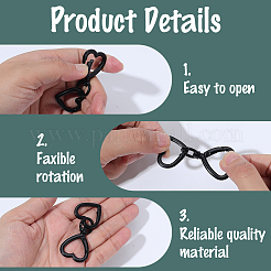 6Pcs Heart Spray Painted Alloy Swivel Clasps&nbsp;FIND-SC0021-60