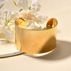 304 Stainless Steel Open Cuff Bangles for Women&nbsp;LS-BJEW-Z083-02G-02