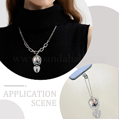 10 Bags DIY Flat Round & Angel Wing Alloy Pendant Decorations Making Kits&nbsp;DIY-ME0002-85