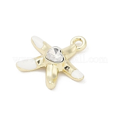Rack Plating Alloy Enamel Rhinestone Pendants&nbsp;PALLOY-R151-41G-03