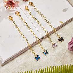 Butterfly Brass Glass Pendant Decoration&nbsp;HJEW-SW00112