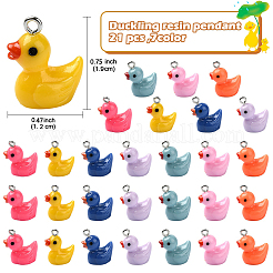21Pcs 7 Colors Resin Pendant&nbsp;FIND-YW0005-40