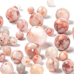 340Pcs 4 Sizes Natural Red Netstone Round Beads&nbsp;G-LS0001-35
