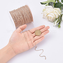 Brass Flat Oval Cable Chains&nbsp;CHC025Y-01-RG