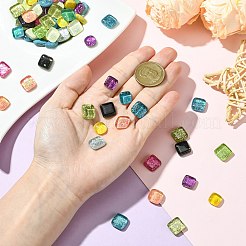 180Pcs 12 Colors Glitter Glass Cabochons&nbsp;DIY-CJ0003-09
