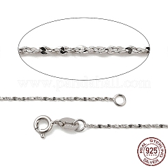 Anti-Tarnish Trendy Rhodium Plated 925 Sterling Silver Chain Necklaces&nbsp;STER-M050-B-19