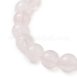 Natural Rose Quartz & Cultured Freshwater Pearl Round Beads Stretch Bracelets for Women&nbsp;BJEW-JB13086-02