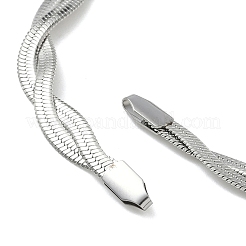 6MM 304 Stainless Steel 2-Strand Flat Snake Chain Bracelet Making&nbsp;STAS-P423-01P