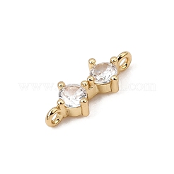 Brass Pave Clear Cubic Zirconia Connector Charms&nbsp;CU-CBA3D76-02G