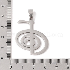 Non-Tarnish Reiki Symbol 201 Stainless Steel Pendants&nbsp;STAS-A094-03A-P