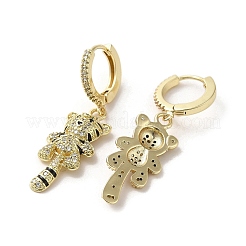 Raccoon Real 18K Gold Plated Brass Dangle Leverback Earrings&nbsp;EJEW-Q797-16G