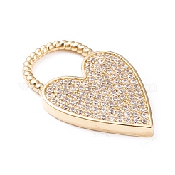 Brass Micro Pave Clear Cubic Zirconia Pendants&nbsp;ZIRC-L097-004G
