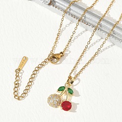 Brass & Cubic Zirconia Pendant Necklaces&nbsp;SA-CBA7E55-03G-02