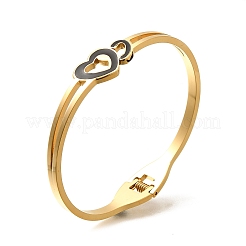 304 Stainless Steel Hinged Bangles for Women&nbsp;BJEW-F474-37G-01