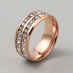 Rhinestone Finger Ring&nbsp;RJEW-WH0012-20RG